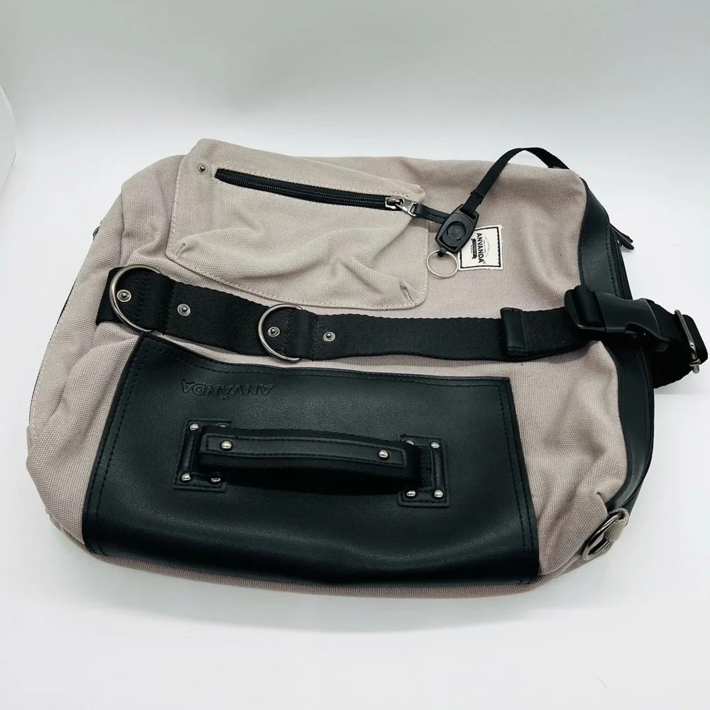 ANVANDA OF STOCKHOLM MULTI-PURPOSE CANVAS & LEATHER TRAVEL BAG NWOT